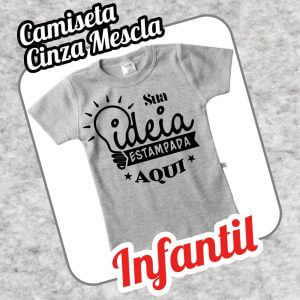 Camiseta Infantil Cinza Mescla