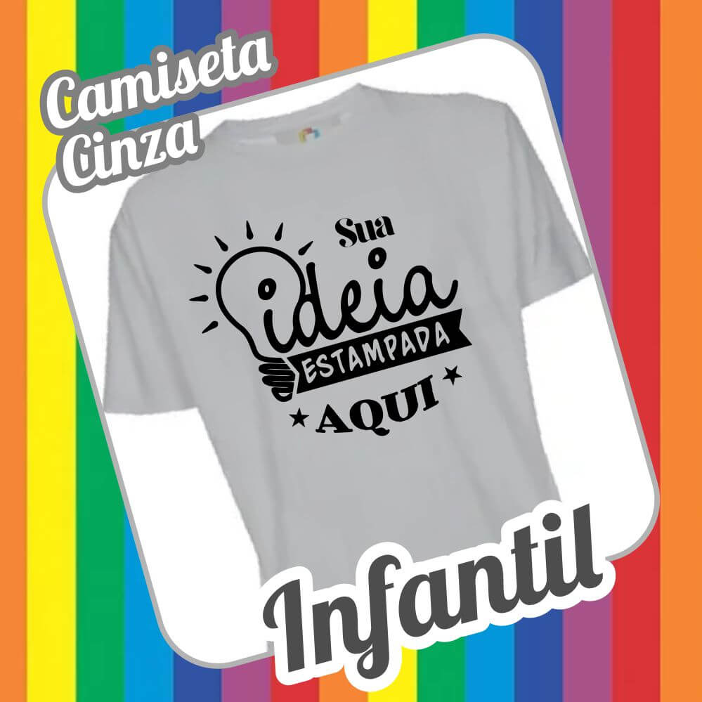 Camiseta Infantil Cinza Liso