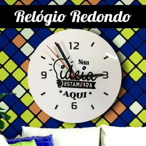 Relógio Azulejo Redondo 20x20cm