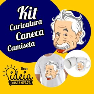 Kit Caricatura + Caneca + Camiseta