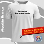 Camiseta Ou Baby Look Branca 100% Algodão Personalizada